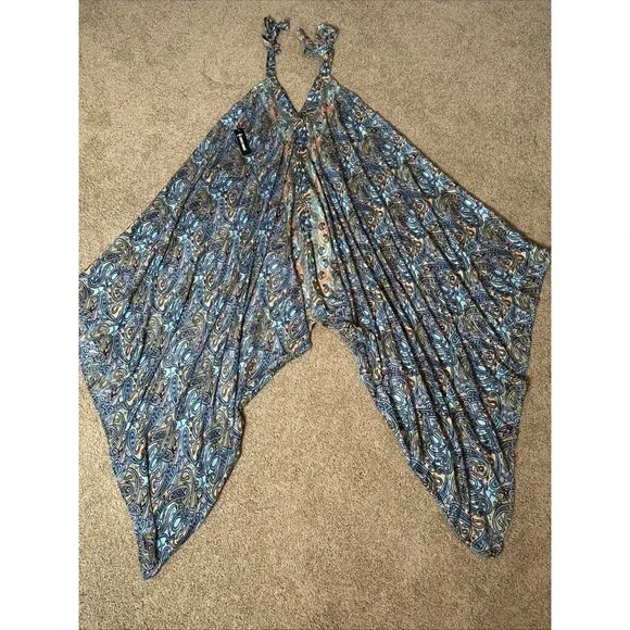 Corte Hindu 100% Silk Harem Jumpsuit Free Size NWT Festival Resort Summer (read) - Picture 6 of 12